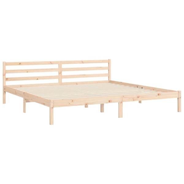 Estructura de cama con cabecero madera maciza 200x200 cm