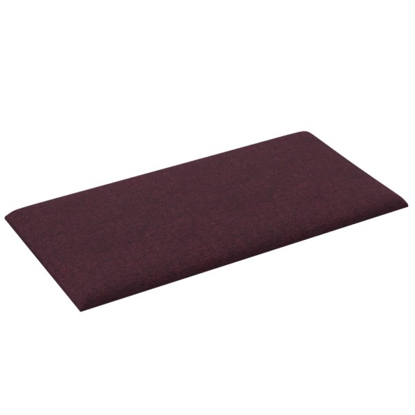 Paneles de pared 12 uds tela morado 30x15 cm 0,54 m²