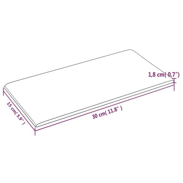 Paneles de pared 12 uds tela morado 30x15 cm 0,54 m²