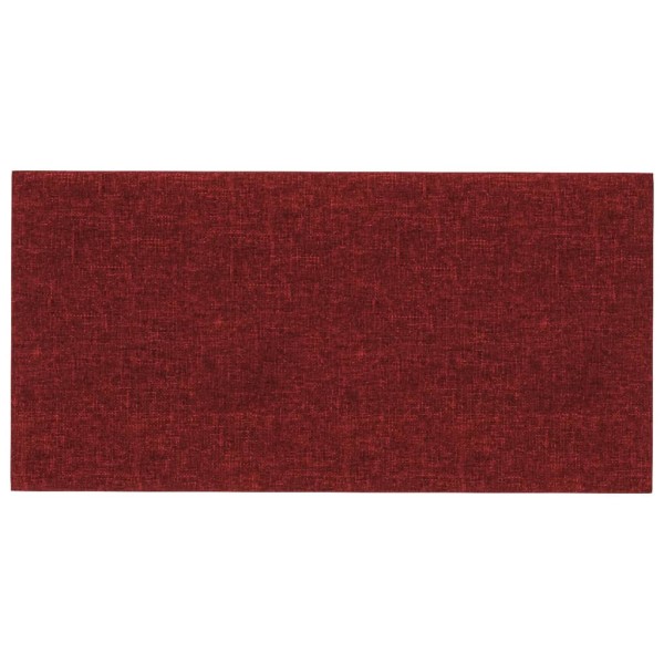 Paneles de pared 12 uds tela rojo tinto 30x15 cm 0,54 m²