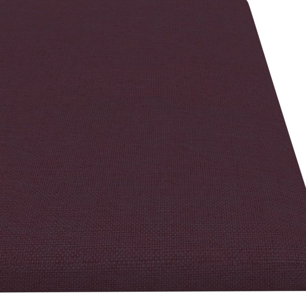 Paneles de pared 12 uds tela morado 60x15 cm 1,08 m²