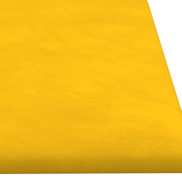 Paneles de pared 12 uds terciopelo amarillo 60x15 cm 1,08 m²