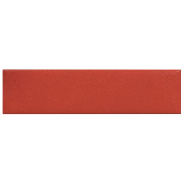 Paneles de pared 12 uds cuero sintético rojo 60x15 cm 1,08 m²