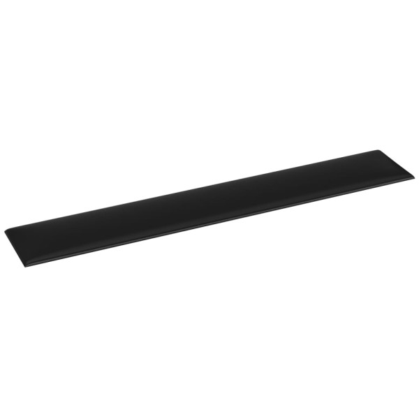 Paneles de pared 12 uds cuero sintético negro 90x15 cm 1,62 m²