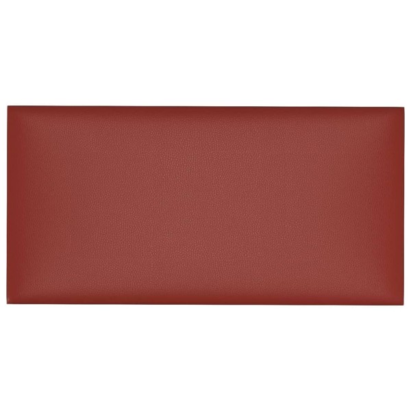 Paneles de pared 12 uds cuero PE rojo tinto 60x30 cm 2,16 m²