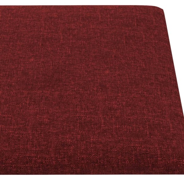 Paneles de pared 12 uds tela rojo tinto 90x30 cm 3,24 m²