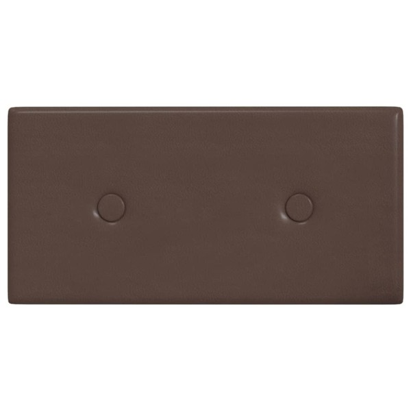 Paneles de pared 12 uds cuero sintético marrón 30x15 cm 0,54 m²