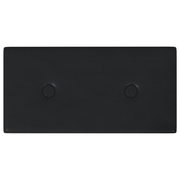 Paneles de pared 12 uds cuero sintético negro 30x15 cm 0,54 m²