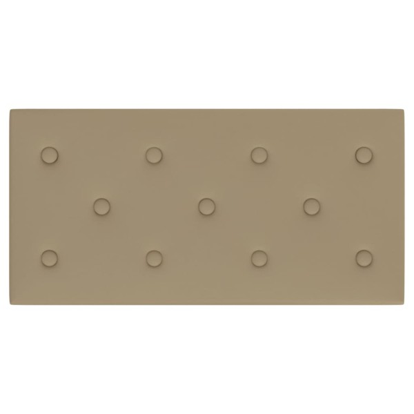 Paneles de pared 12 uds cuero PE capuchino 60x30 cm 2,16 m²