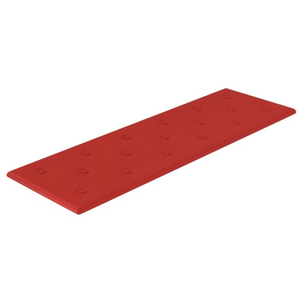 Paneles pared 12 uds cuero sintético rojo tinto 90x30 cm 3,24m²