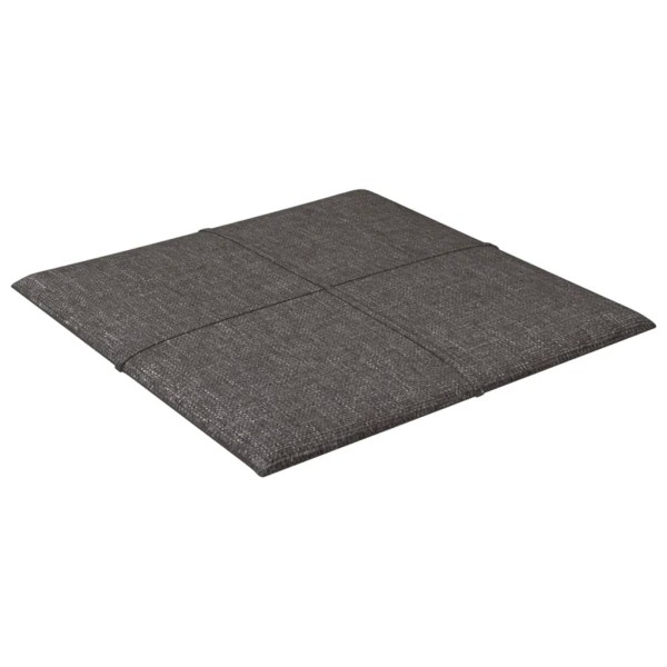 Paneles de pared 12 uds tela gris oscuro 30x30 cm 1,08 m²