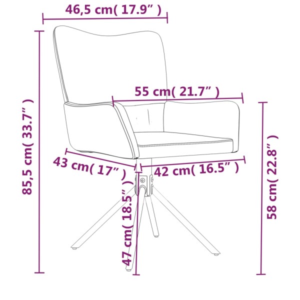 Sillas de comedor giratorias 2 unidades terciopelo rosa