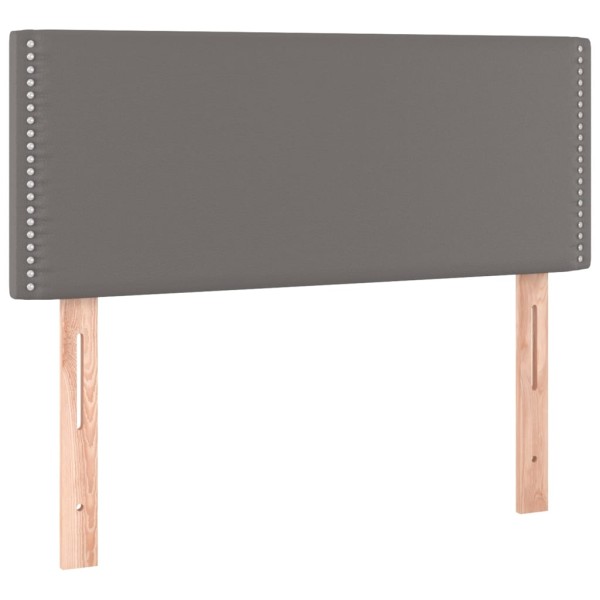 Cabecero de cuero sintético gris 80x5x78/88 cm