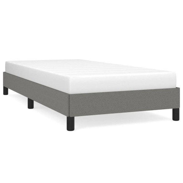 Estructura de cama de tela gris oscuro 90x190 cm