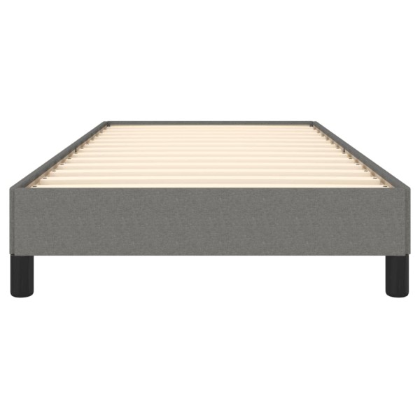 Estructura de cama de tela gris oscuro 90x190 cm