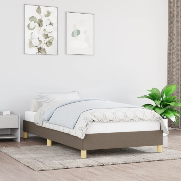 Estructura de cama de tela gris taupe 90x200 cm