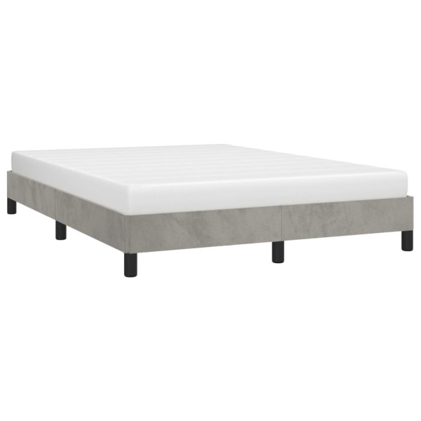 Estructura de cama de terciopelo gris claro 140x190 cm