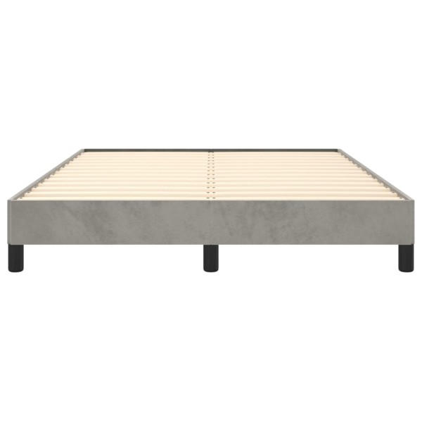 Estructura de cama de terciopelo gris claro 140x190 cm