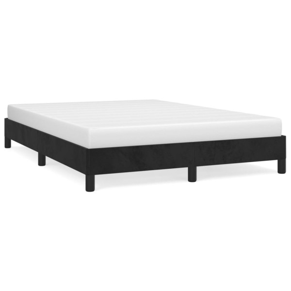 Estructura de cama de terciopelo negro 140x190 cm