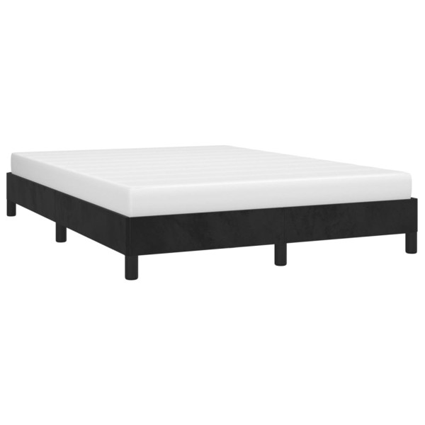 Estructura de cama de terciopelo negro 140x190 cm