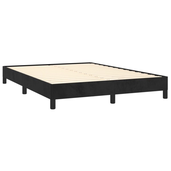 Estructura de cama de terciopelo negro 140x190 cm