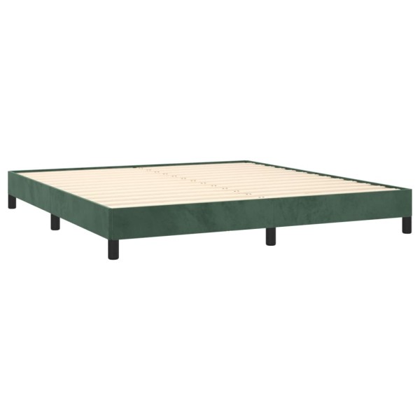 Estructura de cama de terciopelo verde 160x200 cm