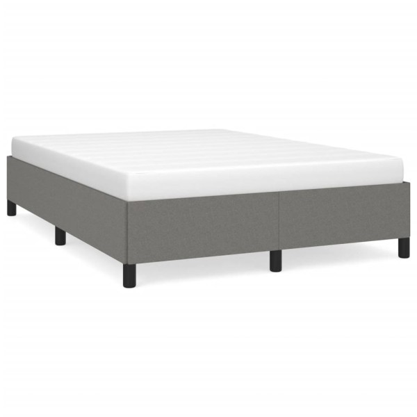 Estructura de cama de tela gris oscuro 140x190 cm