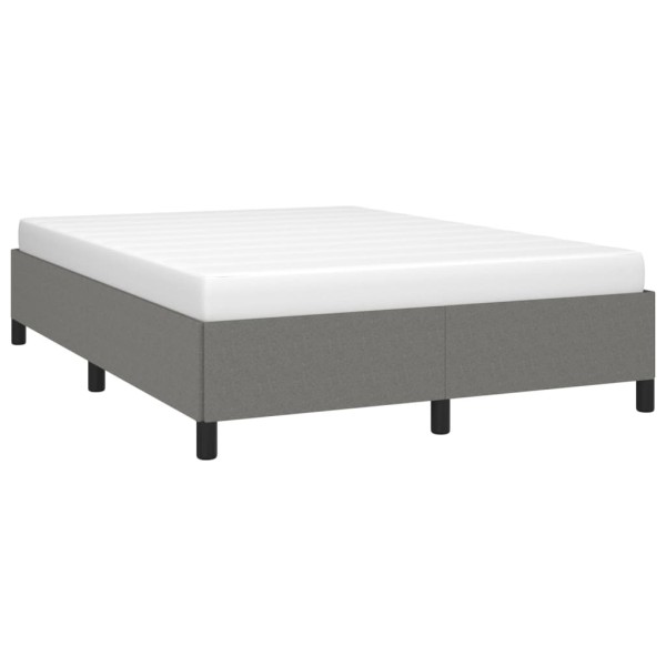 Estructura de cama de tela gris oscuro 140x190 cm