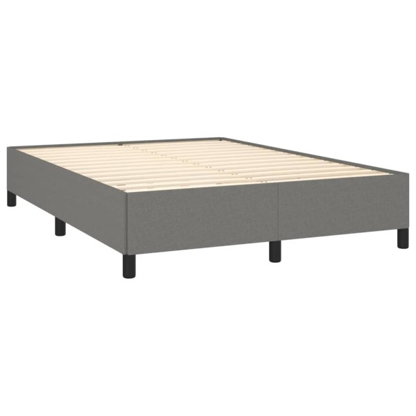 Estructura de cama de tela gris oscuro 140x190 cm