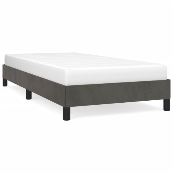 Estructura de cama de terciopelo gris oscuro 90x190 cm