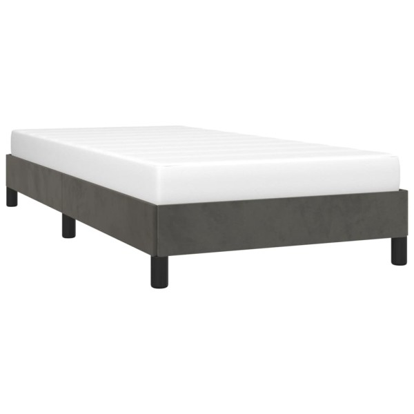 Estructura de cama de terciopelo gris oscuro 90x190 cm