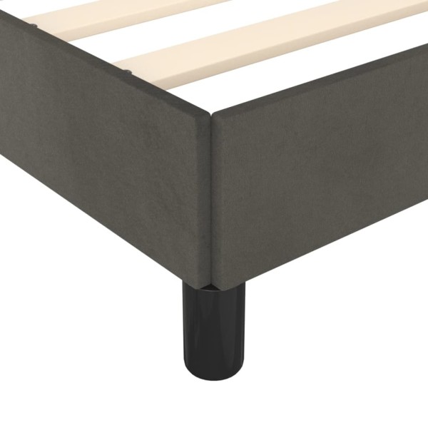 Estructura de cama de terciopelo gris oscuro 90x190 cm