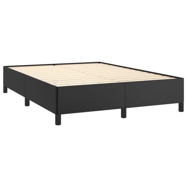 Estructura de cama de cuero sintético negro 140x190 cm