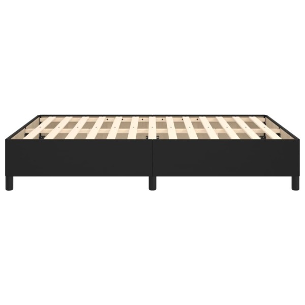 Estructura de cama de cuero sintético negro 140x190 cm