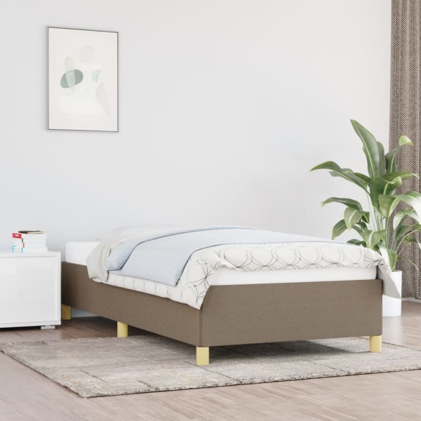 Estructura de cama de tela gris taupe 90x190 cm