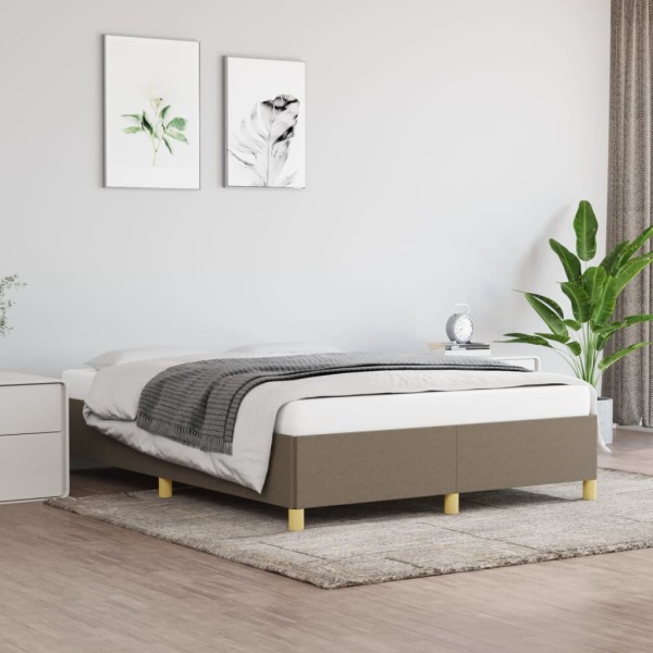 Estructura de cama de tela gris taupe 140x200 cm