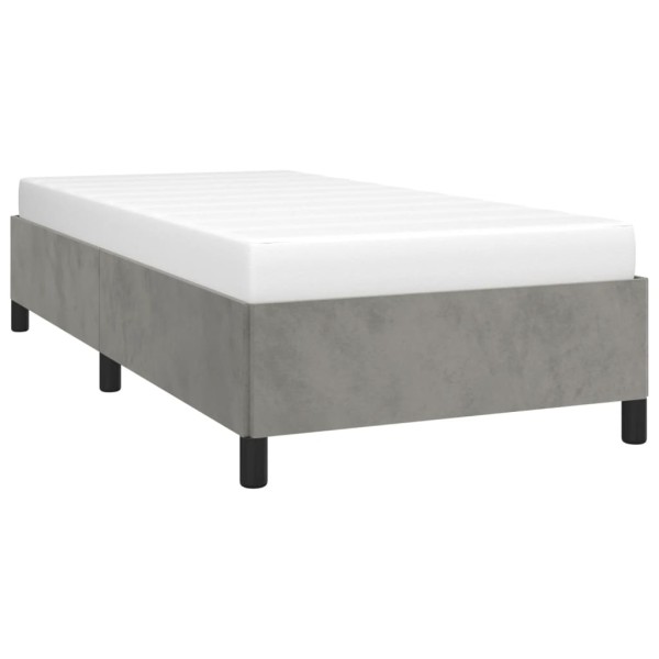 Estructura de cama de terciopelo gris claro 90x200 cm