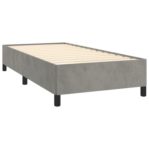 Estructura de cama de terciopelo gris claro 90x200 cm