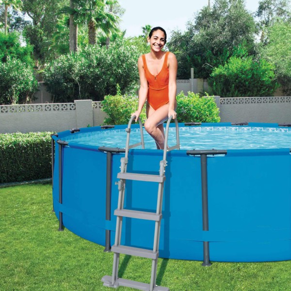 Bestway Escalera de seguridad para piscina 4 peldaños Flowclear