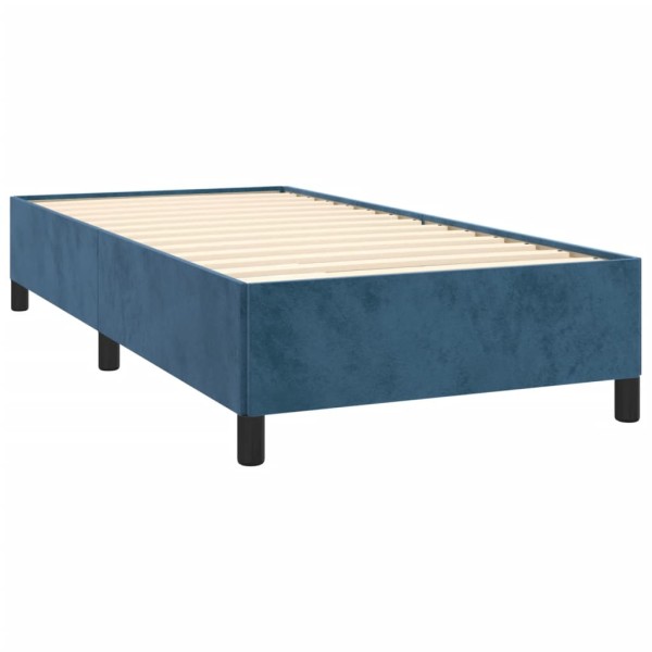 Estructura de cama de terciopelo azul 90x190 cm