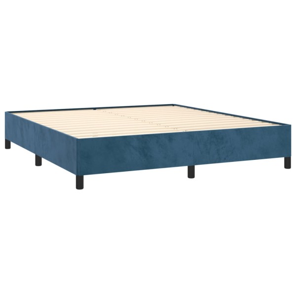 Estructura de cama de terciopelo azul 180x200 cm