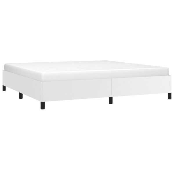 Estructura de cama de cuero sintético blanco 200x200 cm