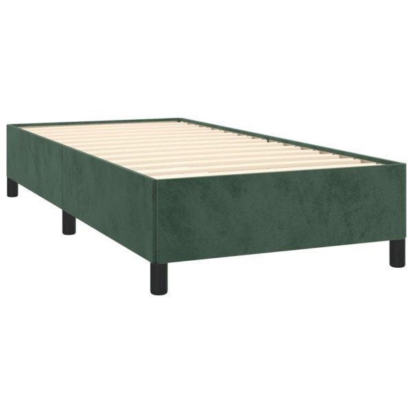 Estructura de cama de terciopelo verde 100x200 cm