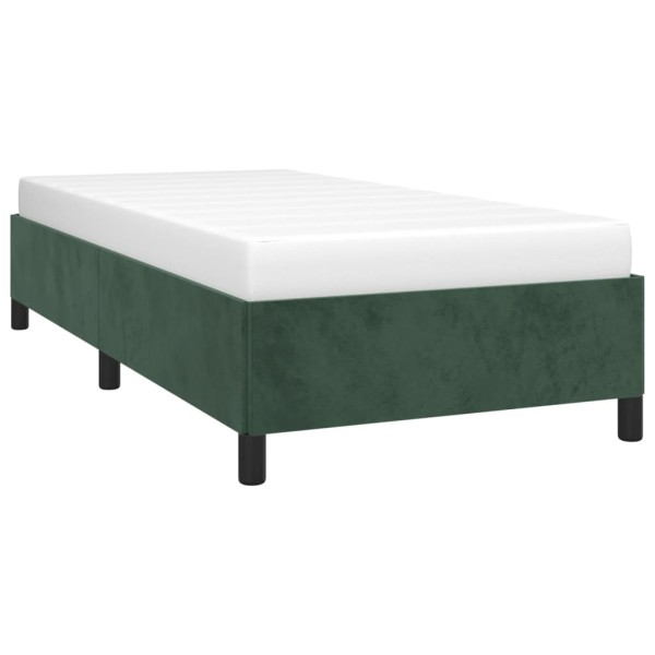 Estructura de cama de terciopelo verde 80x200 cm