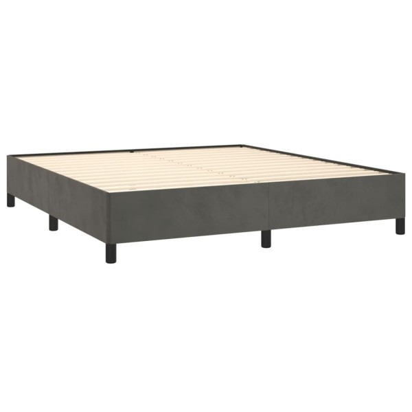 Estructura de cama de terciopelo gris oscuro 180x200 cm