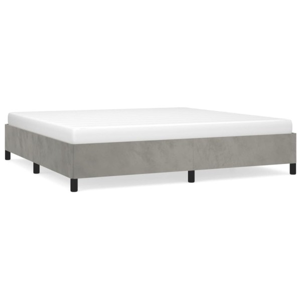 Estructura de cama de terciopelo gris claro 180x200 cm