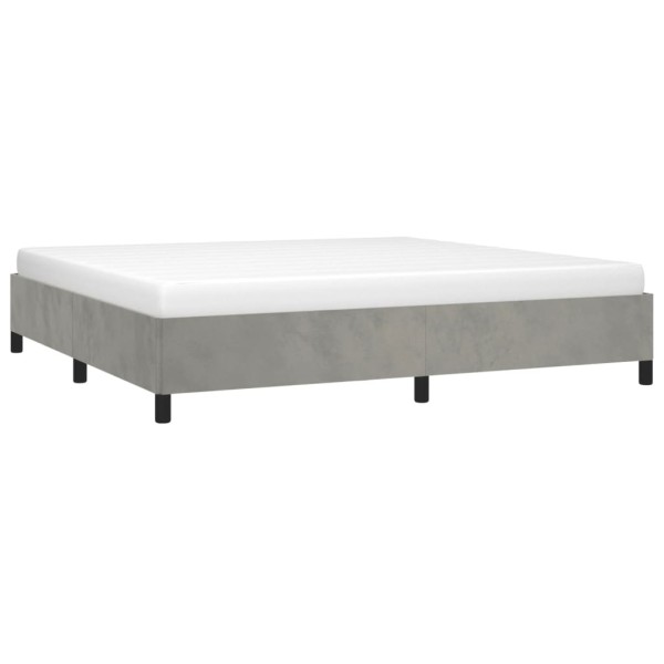 Estructura de cama de terciopelo gris claro 180x200 cm