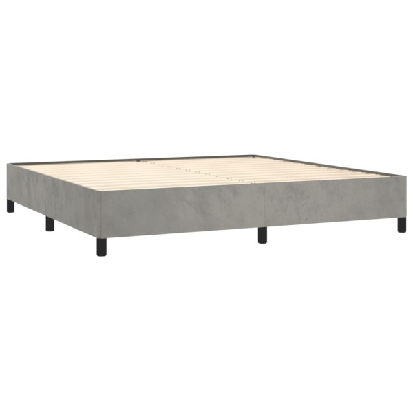 Estructura de cama de terciopelo gris claro 180x200 cm