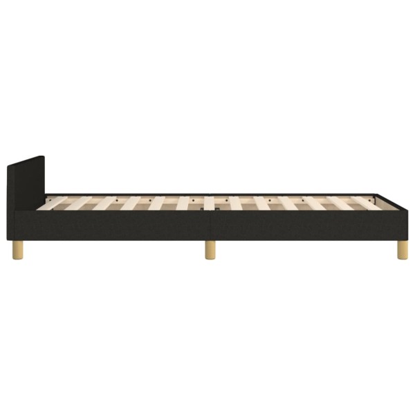 Estructura de cama con cabecero de tela negro 90x190 cm