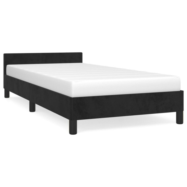 Estructura de cama con cabecero de terciopelo negro 100x200 cm